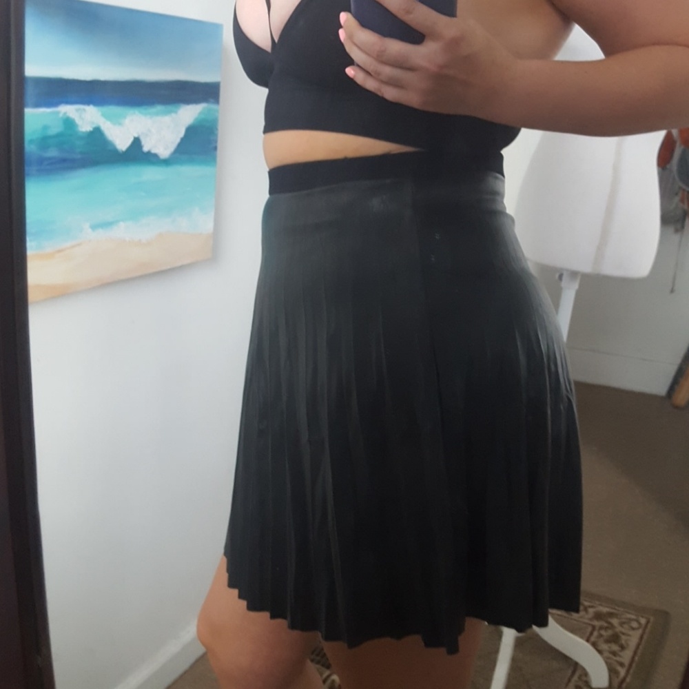 Jcrew pleather pleated skirt